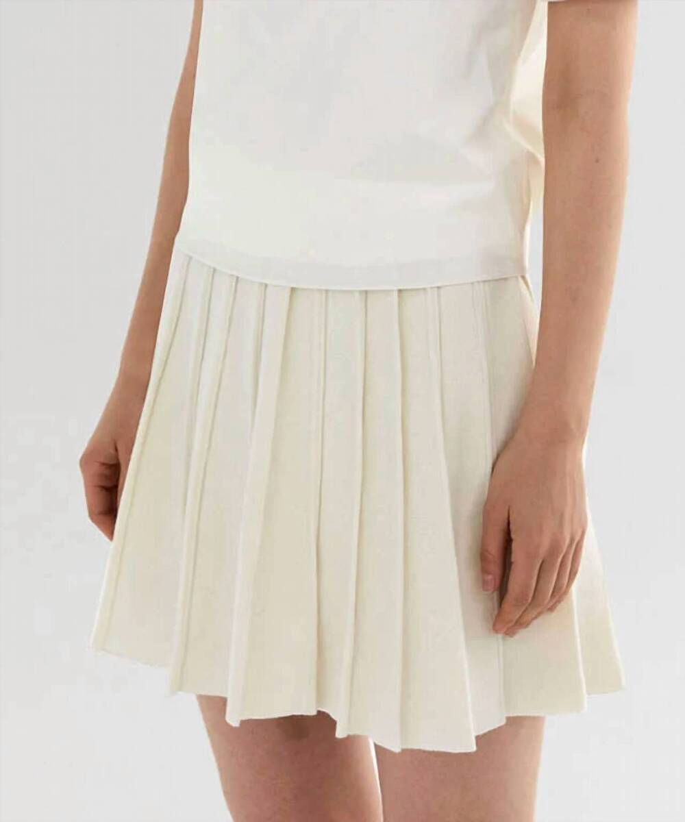 NEW ANEL golf french wool skirt in cream